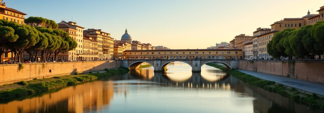 Veduta architettonica di Roma dal Lungotevere